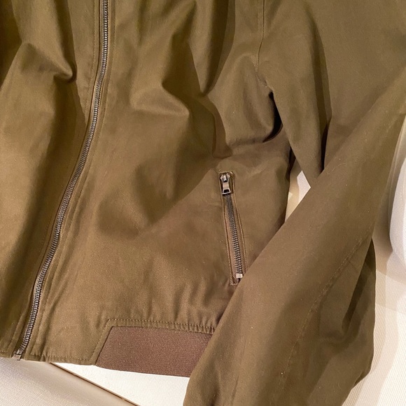 TOPMAN LIGHTWEIGHT MEN'S BOMBER JACKET, OLIVE/KHAKI, 100% COTTON, SIZE MED. NWOT - Picture 8 of 12